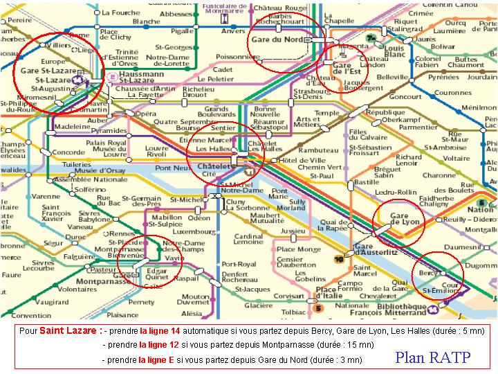 Gare Montparnasse Gare De Lyon Metro Plan du Metro en Zoom